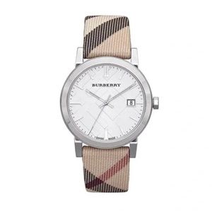 Burberry Stainless Steel Luxury Watch with Signature Plaid Leather Band